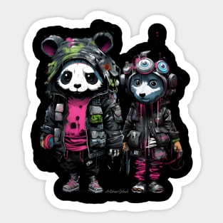 Cyberpunk Panda and Urban Friend, Splash Sticker